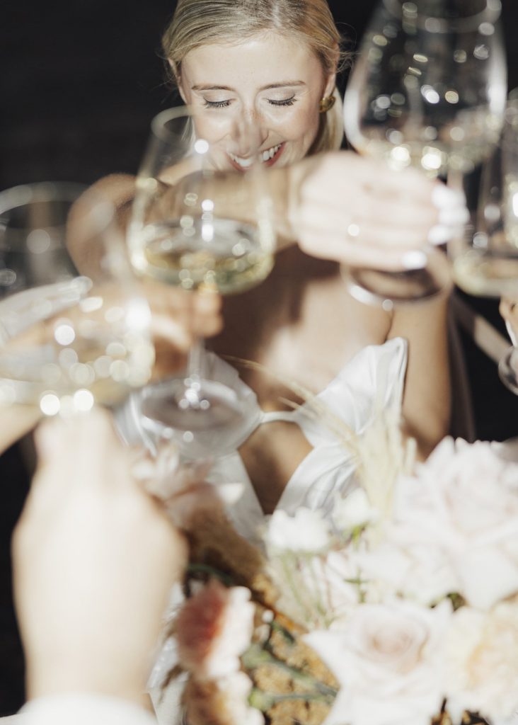 Chin Chin mit Kristallgläser