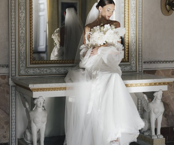 Luxus Hochzeit mit speziellem Fotoshooting in einer antiken Villa